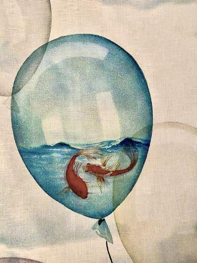 ''Balloons water' hør viskestykker' - Viskestykker by Rune-Jakobsen Design