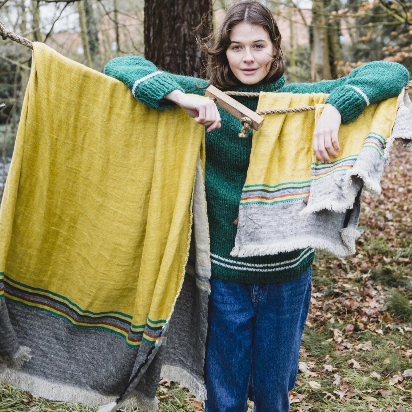 ''Sequoia Stripe' - hør 110X180cm' - Badehåndklæder by Rune-Jakobsen Design