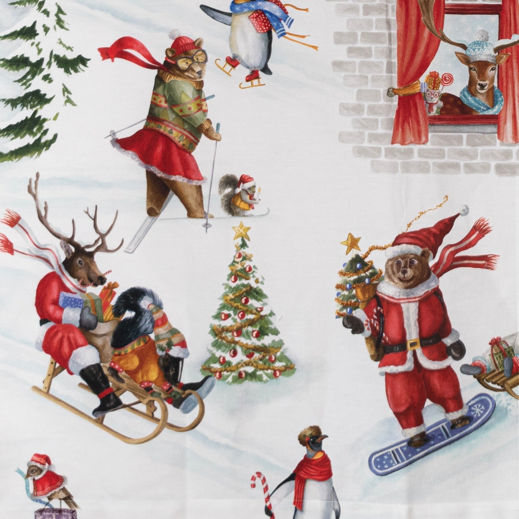 ''Snowy Christmas' juledug i bomuld' - Juledug by Rune-Jakobsen Design